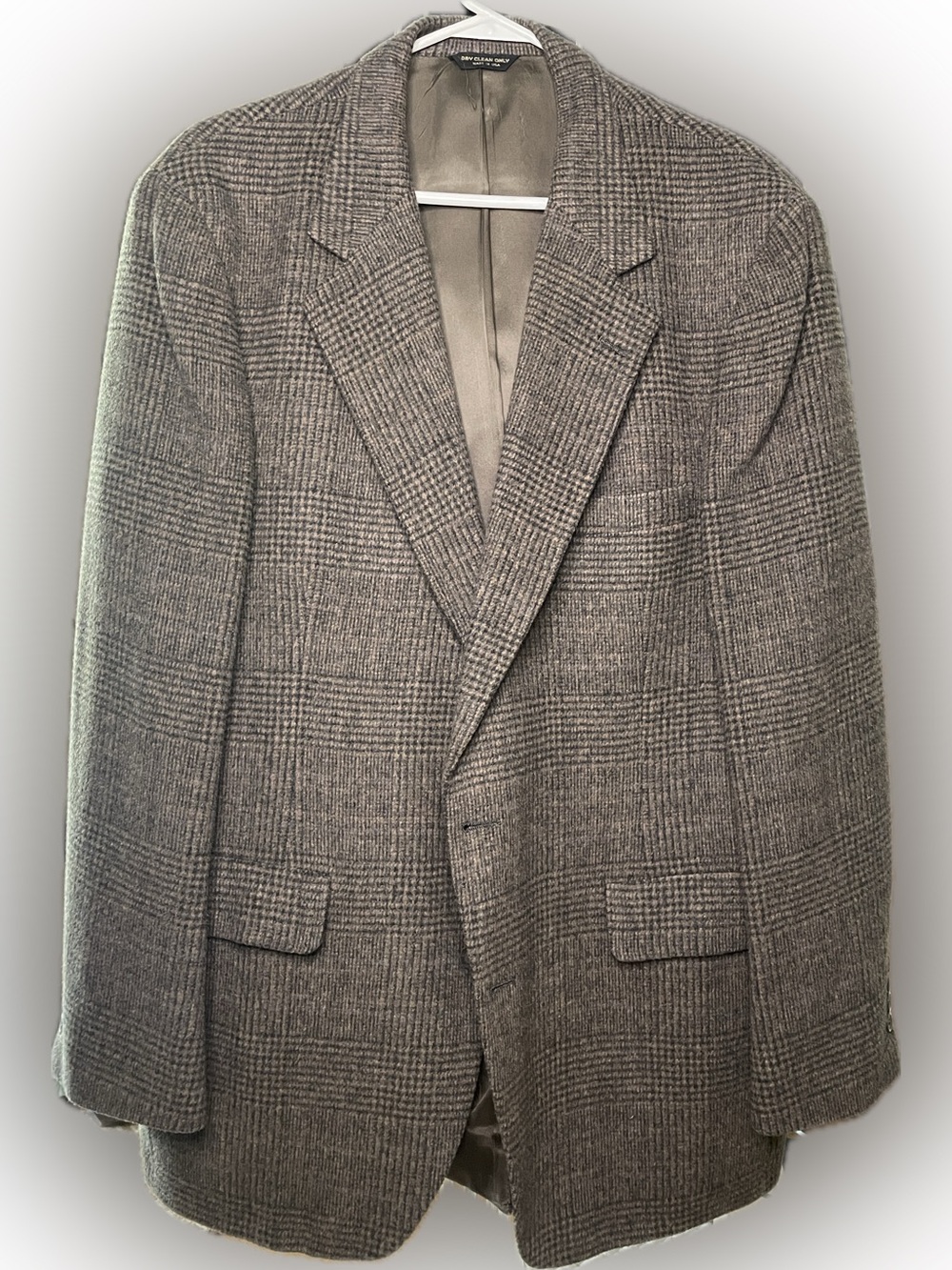 PBM Philadelphia Vintage 100% Camel Hair Men’s Glen Plaid Blazer - Gray